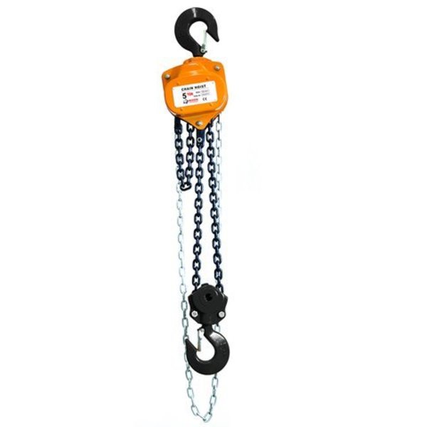 Bison Lifting Equipment 5 Ton Manual Chain Hoist, 20 Ft, Black Oxide Chain CH50-20-B